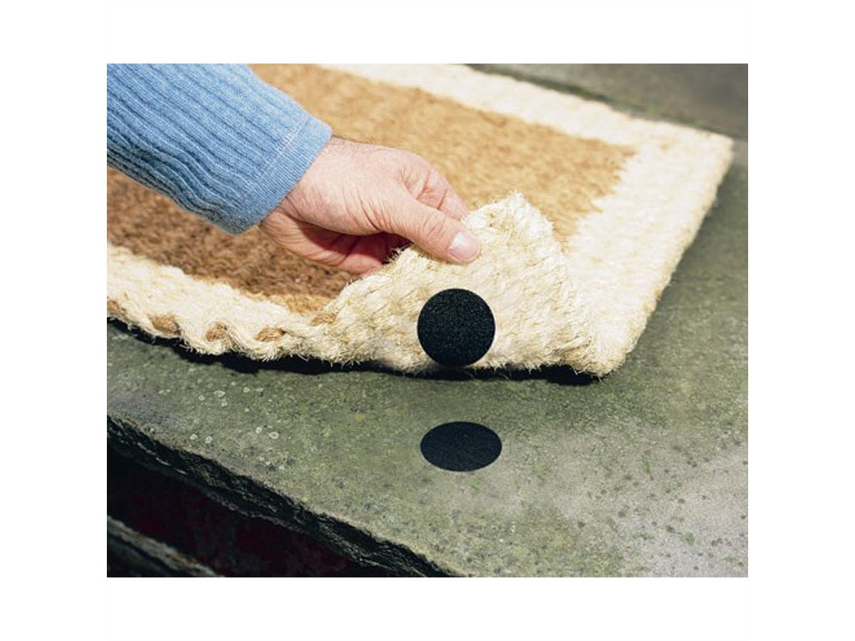 VELCRO® Boutons ronds 45mm x 6 noirs, crochets&velours autocollants extra fort