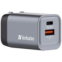 Verbatim GaN 2 Port Charger 35W, 1x USB-C, 1x USB-A, EU+UK Adapter