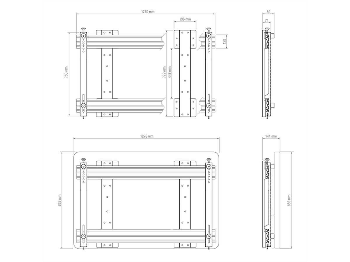 Support mural Hagor pour WebEx Board Pro 55", spécifique à l'écran