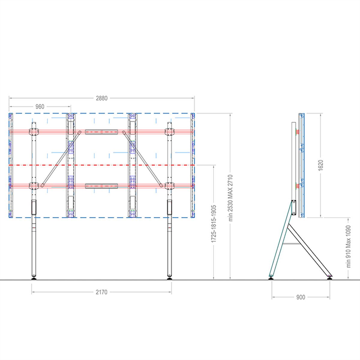 Hagor Standsystem Samsung IER/IEA130", freistehend, schwarz