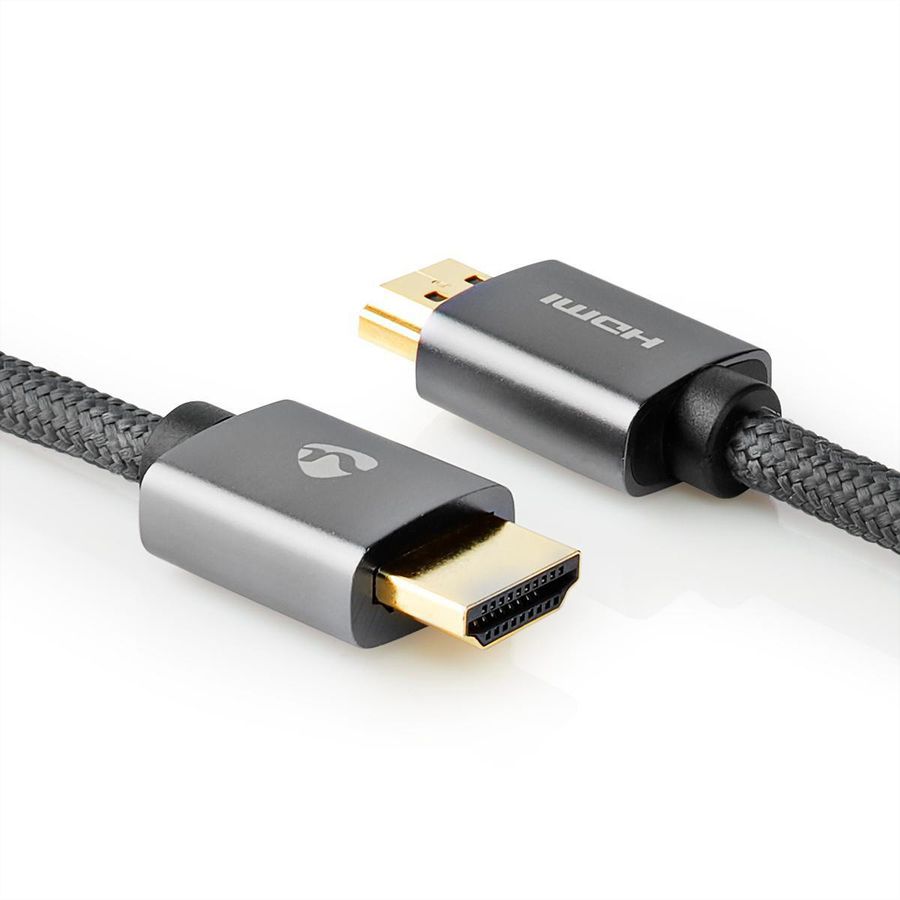 Nedis HDMI High Speed Kabel mit Ethernet, grau, 2 m