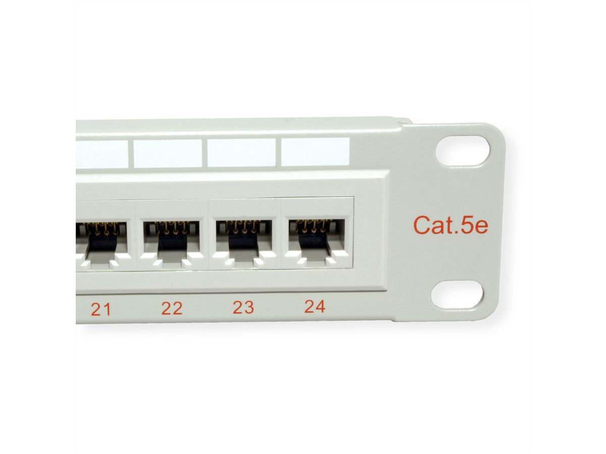 ROLINE Kat.5e (Class D) 19"-Patchpanel, 24 Ports, UTP, grau