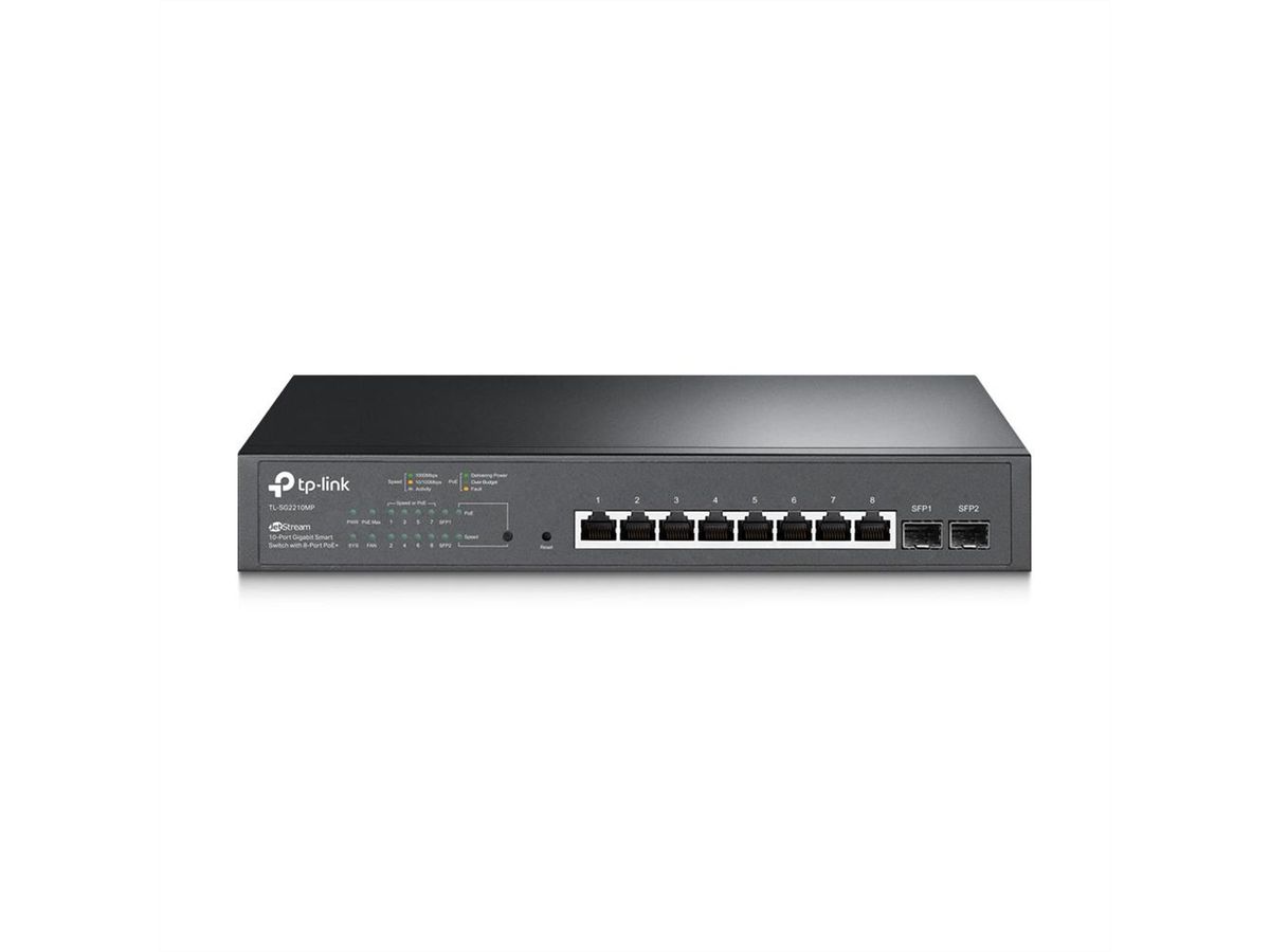 TP-Link SG2210MP PoE Switch, 8x Gigabit PoE+ Ports, 2x SFP Slots