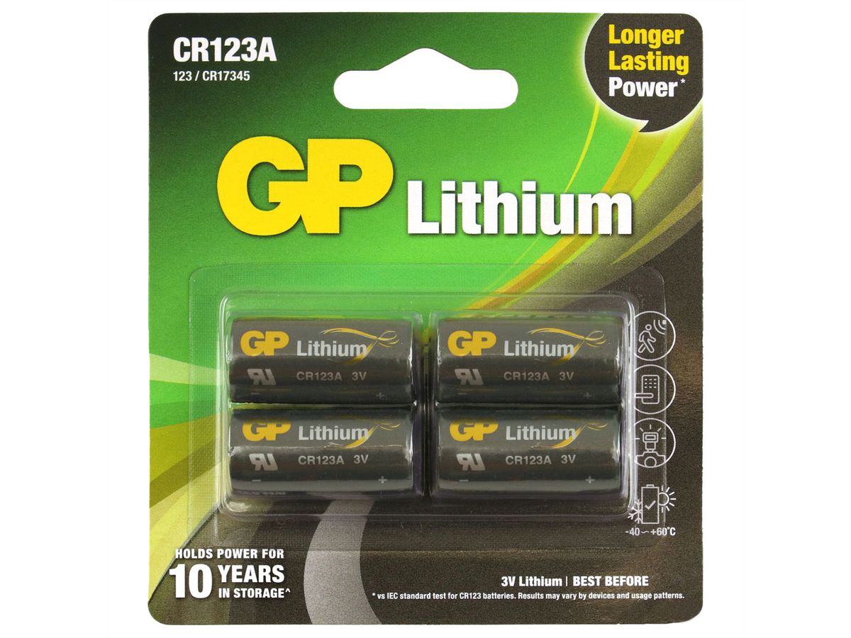 GP Batteries Lithium CR123A 4er Blister - COOL AG