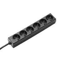 BACHMANN SELLY Bâti de prises 6x contact de protection, 1x CAT6 1x USB3 blanc, noir, 1,5 m