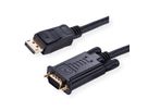 ROLINE Câble DisplayPort-VGA, DP M - VGA M, noir, 1 m