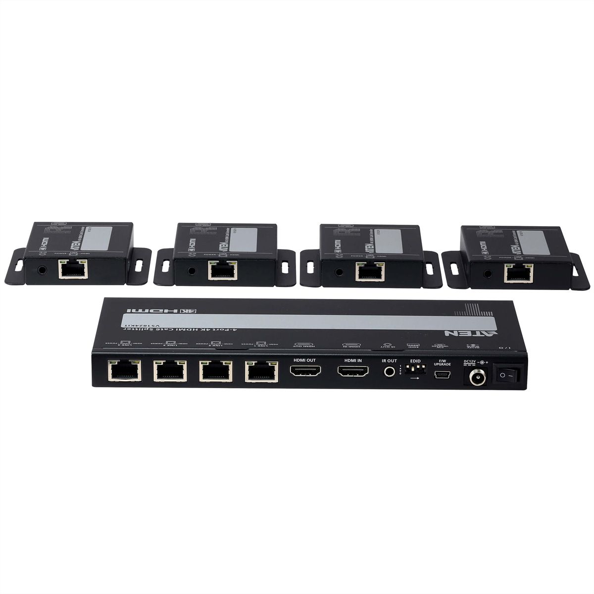 ATEN VS1824KIT 4-Port 4K HDMI Cat6 Splitter mit 4 Empfänger