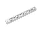 BACHMANN Bâti de prises 19" 9x, sans interrupteur, argent
