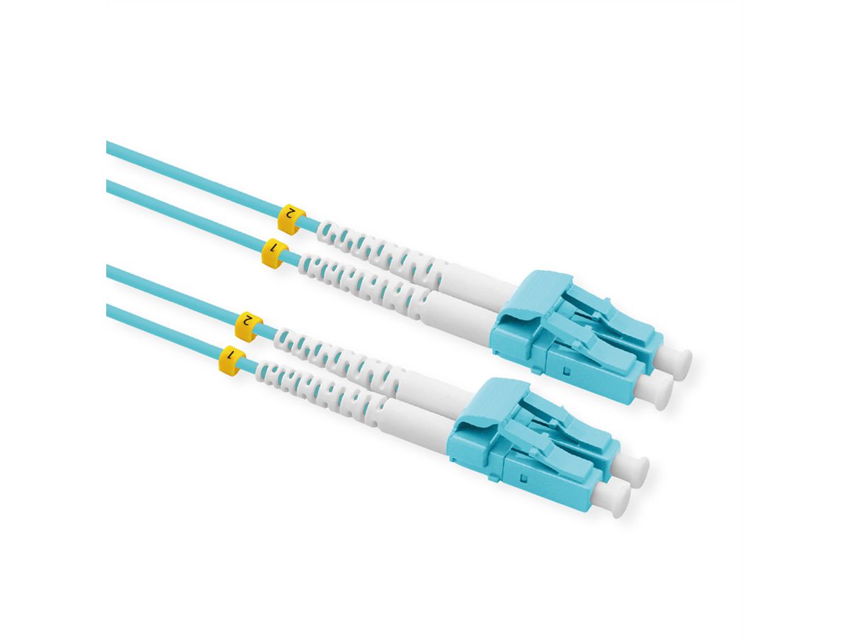 VALUE Câble FO 50/125µm OM3, LC/LC, connecteurs Low-Loss, turquoise, 20 m