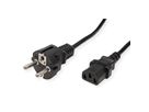 VALUE Netzkabel, IEC-Buchse & CEE7/7-Stecker gerade, schwarz, 1,8 m