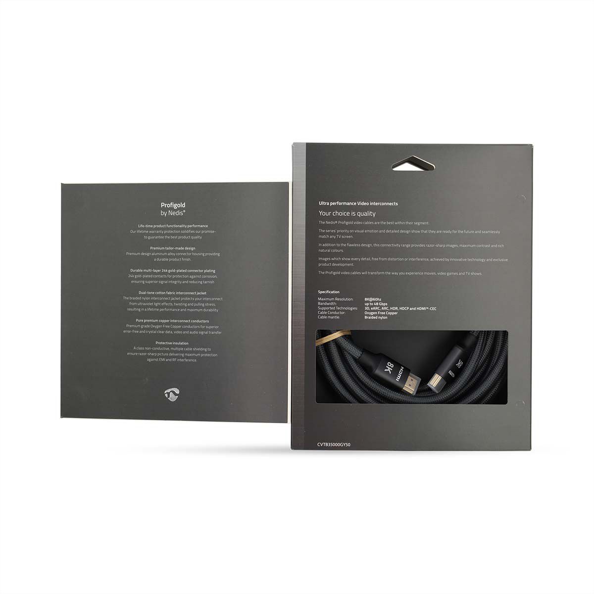 Nedis 8K HDMI Ultra HD Kabel, ST/ST, grau, 5m