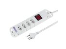 Steffen Multiprise TIDE 4xT13 3m, avec interrupteur et aimant blanc