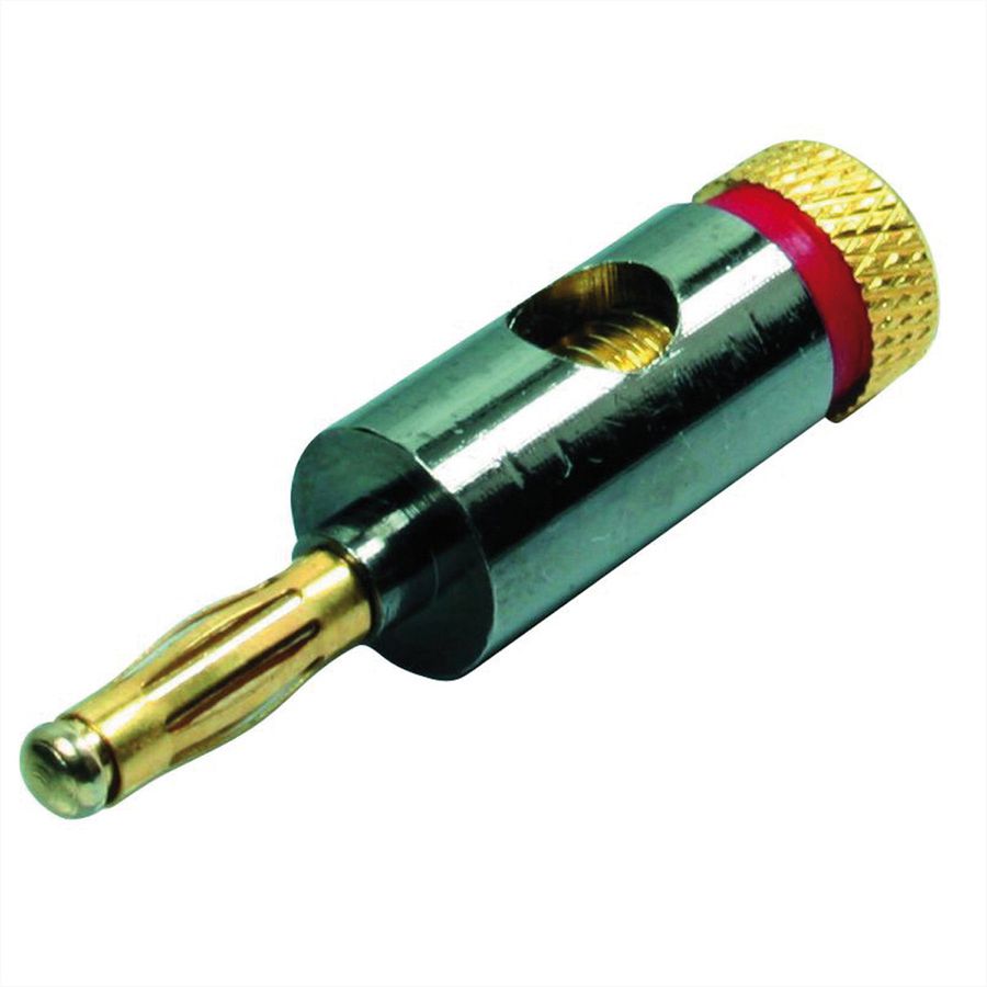 Connecteur banane métal 4mm, rouge
