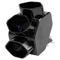 Steffen Adaptateur multiple 3 prises T13, en forme d'étoile, noir
