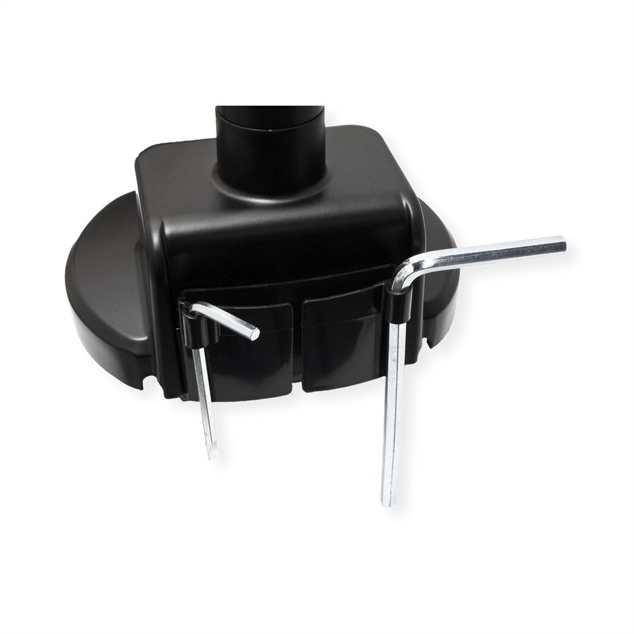ROLINE LCD-Arm, Trägerstange, 4 Gelenke, Tischmontage, 24-57 Zoll, bis 27 kg, schwarz