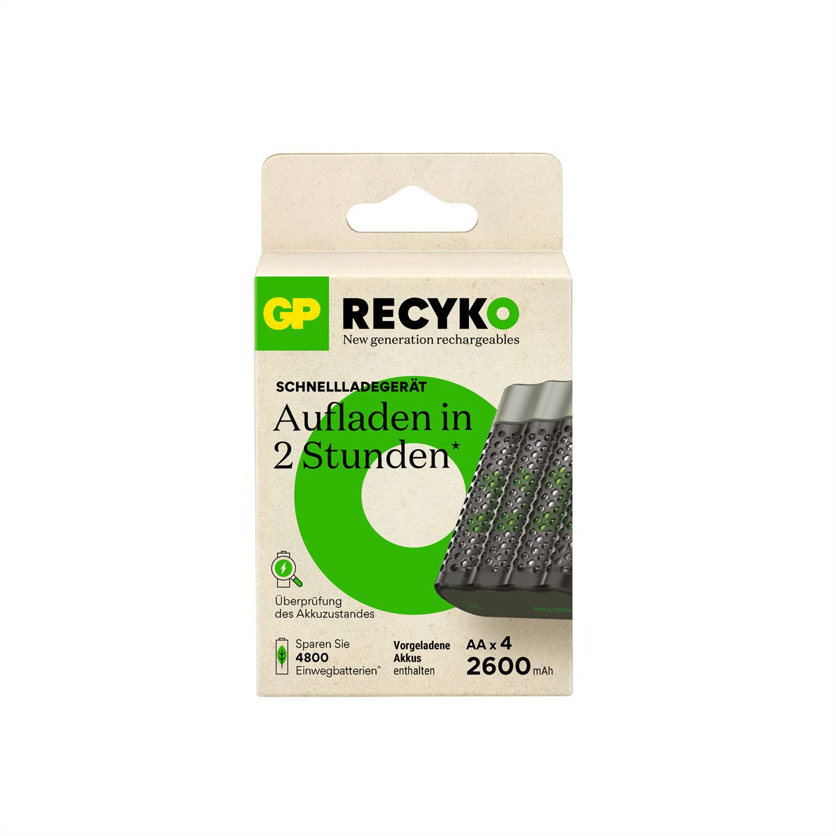 GP Batteries USB-Ladegerät GP M451, inkl. 4 x ReCyko AA 2600 mAh