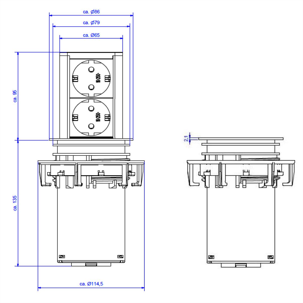 BACHMANN ELEVATOR 2x contact de protection, argent