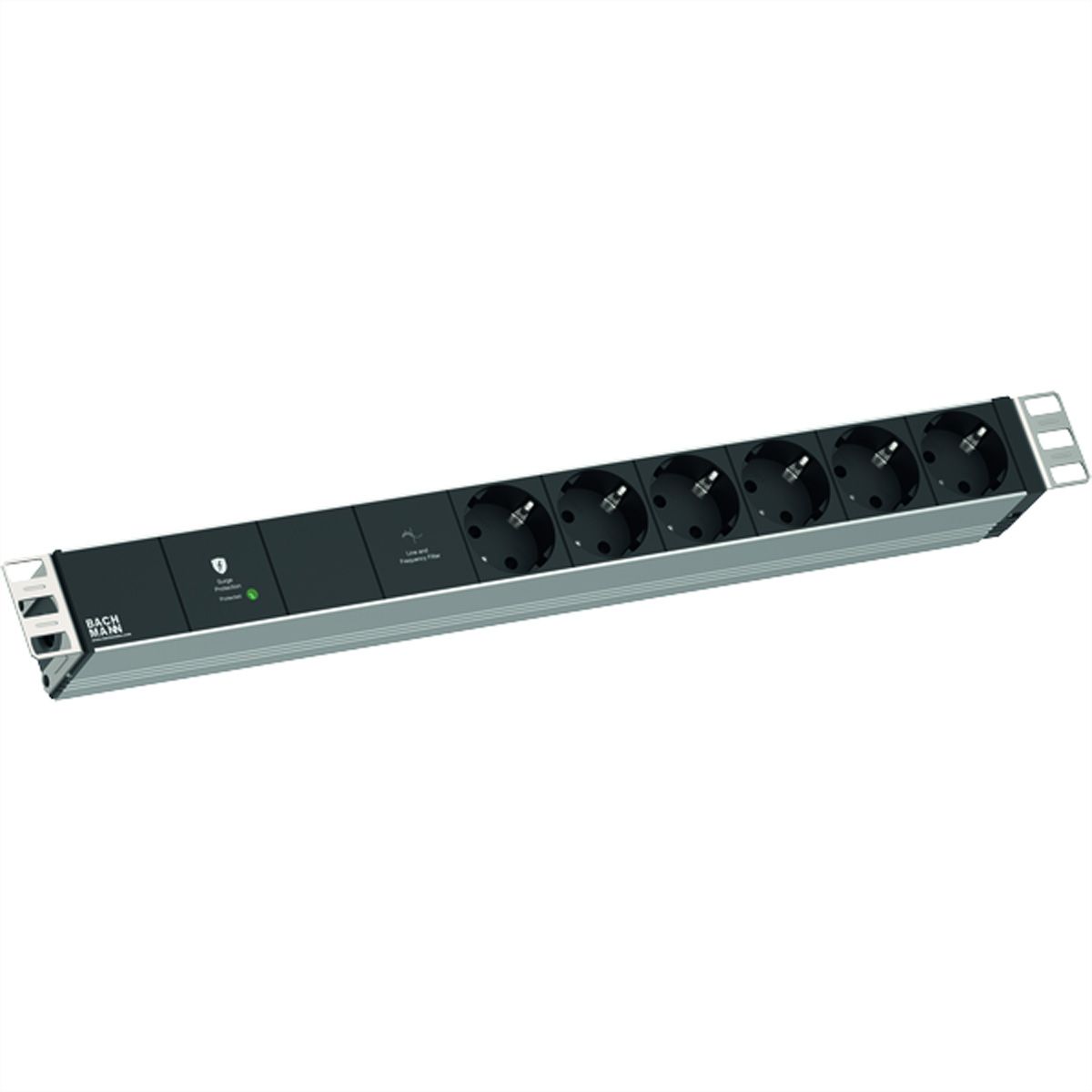 BACHMANN 19" 1UH VM 6xCEE7/3 1xGVS-Plus 2,0m CEE7/7