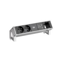 BACHMANN DESK2 2xUTE 35° 1xUSB Charger 1xCM Strom 0,2m GST18 Inox