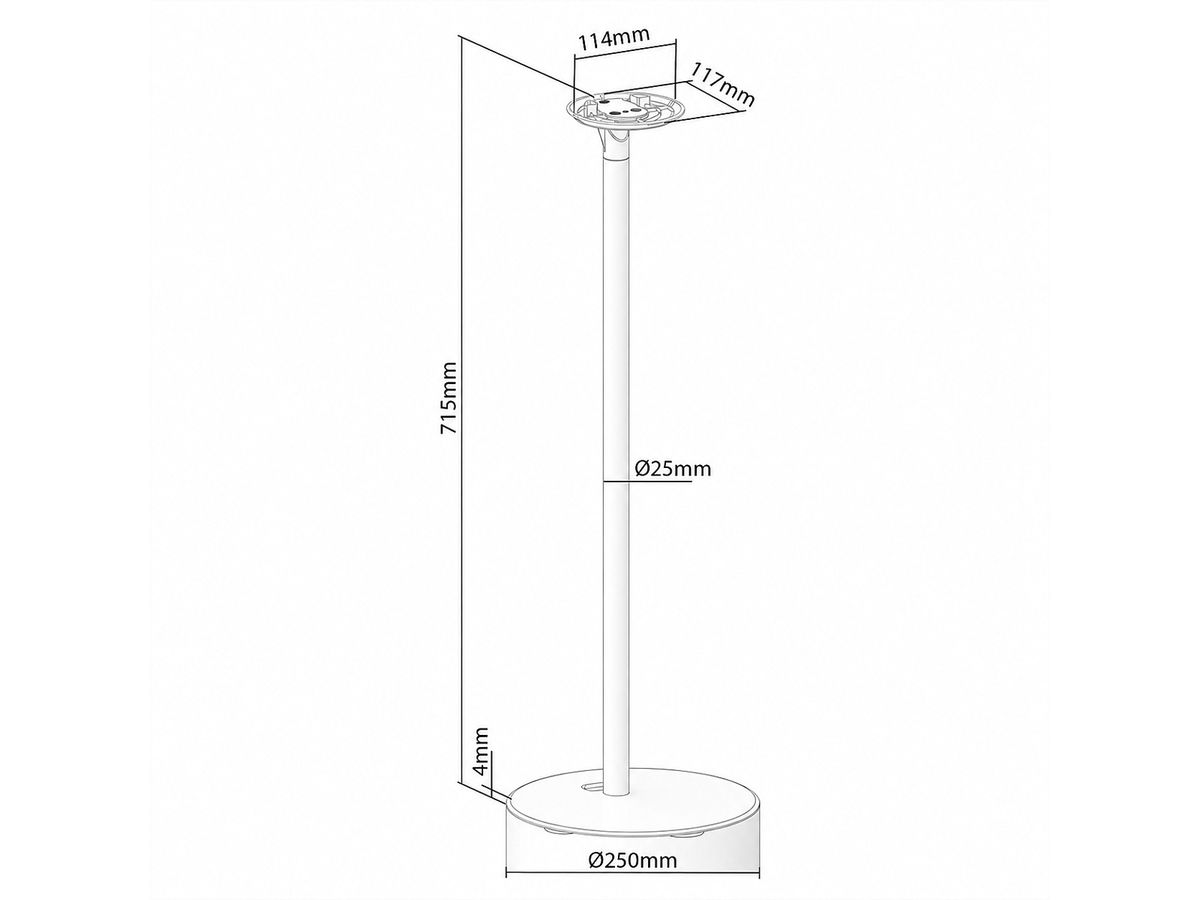 Nedis Lautsprecherständer für Sonos Era100 weiss, Ständer, 3 kg, Kabelmanagement