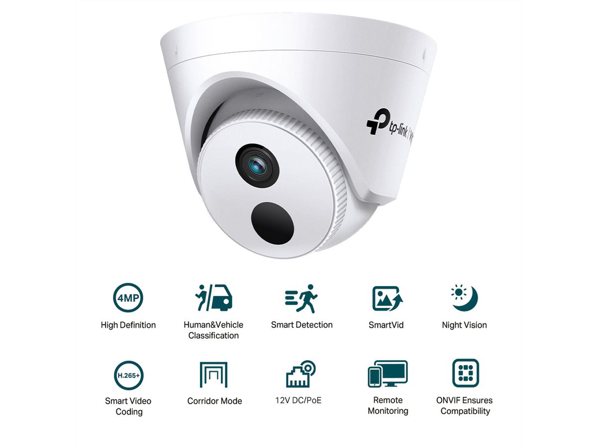 TP-Link VIGI C440I(2.8mm) Caméra Turret 4 MP, 88.8°, IR-LED 30m