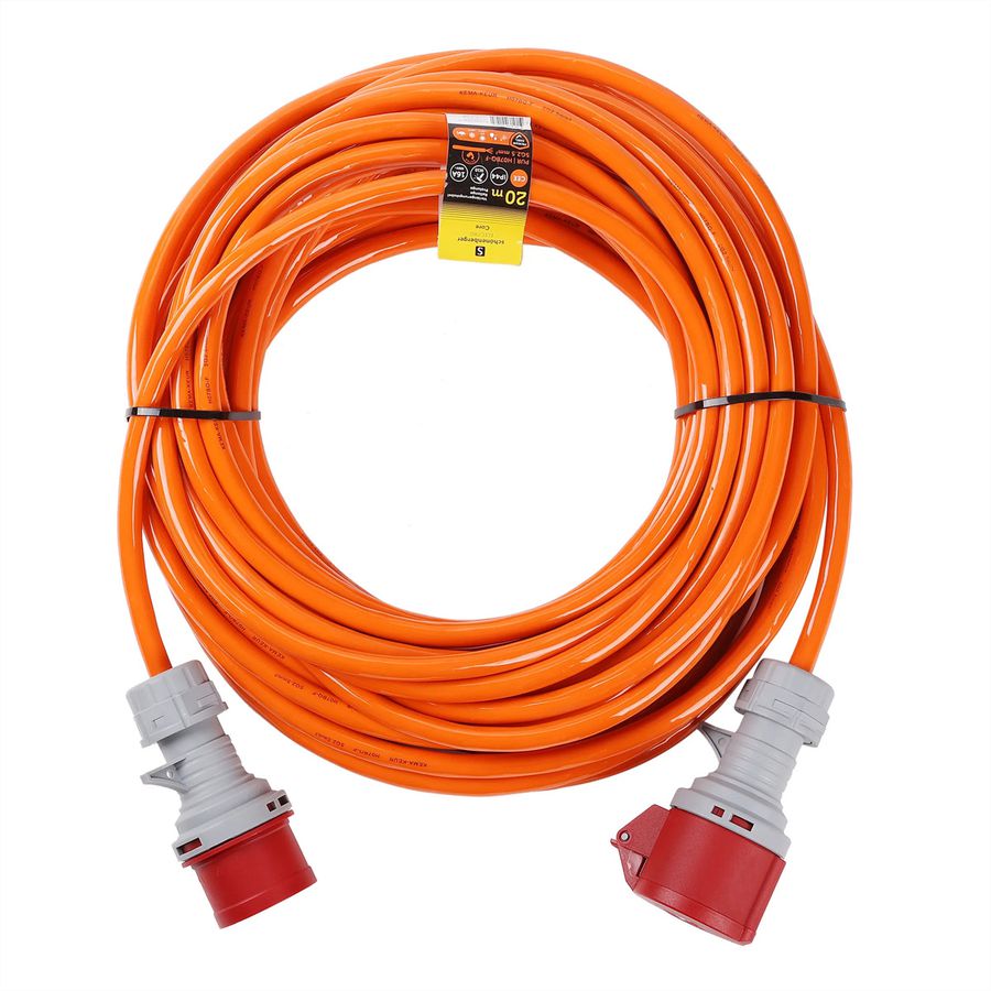 Verlängerung CEE 5P 16A IP44 , 20m EPR-PUR H07BQ-F 5G2.5mm2 , orange
