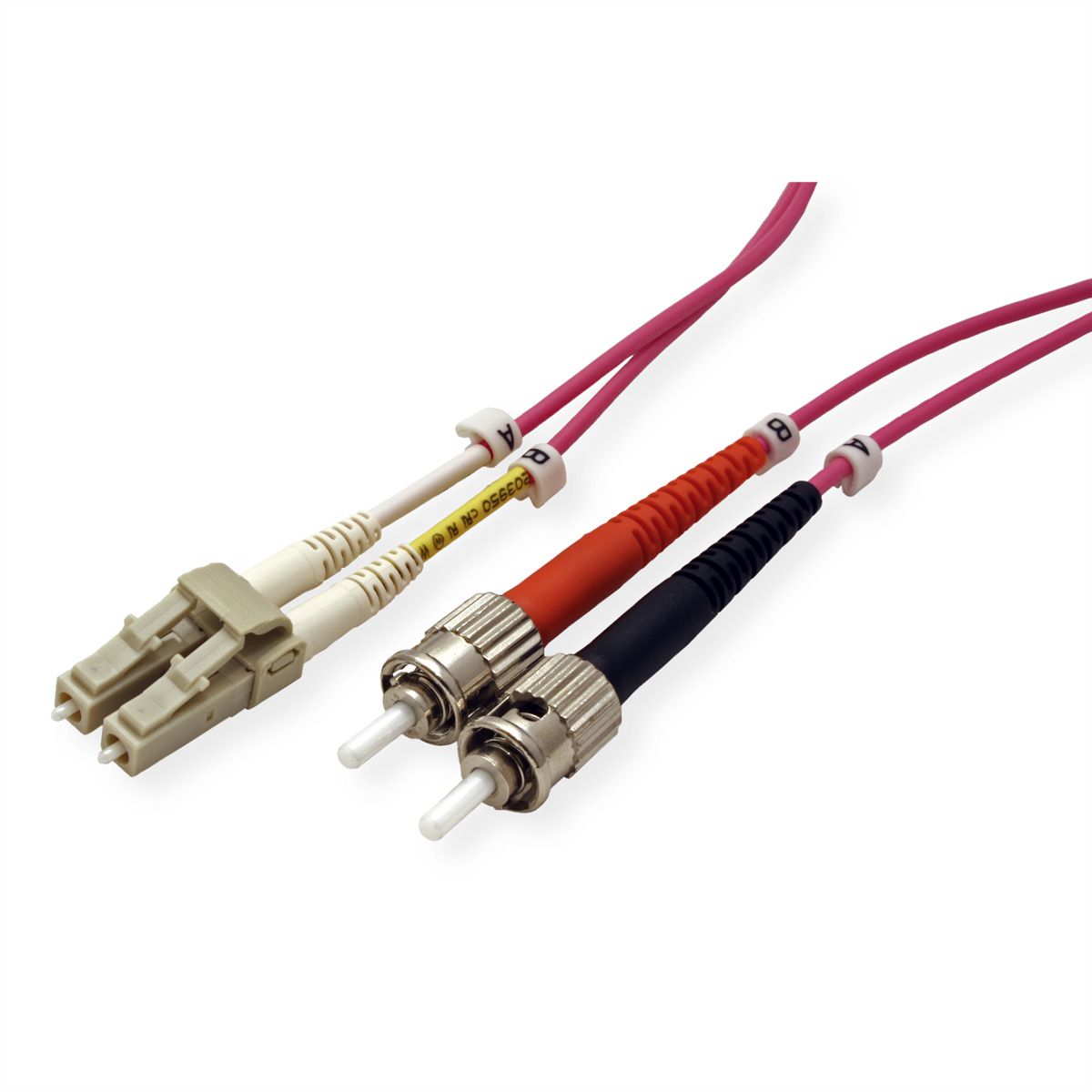 ROLINE LWL-Kabel 50/125µm OM4, LC/ST, violett, 1 m