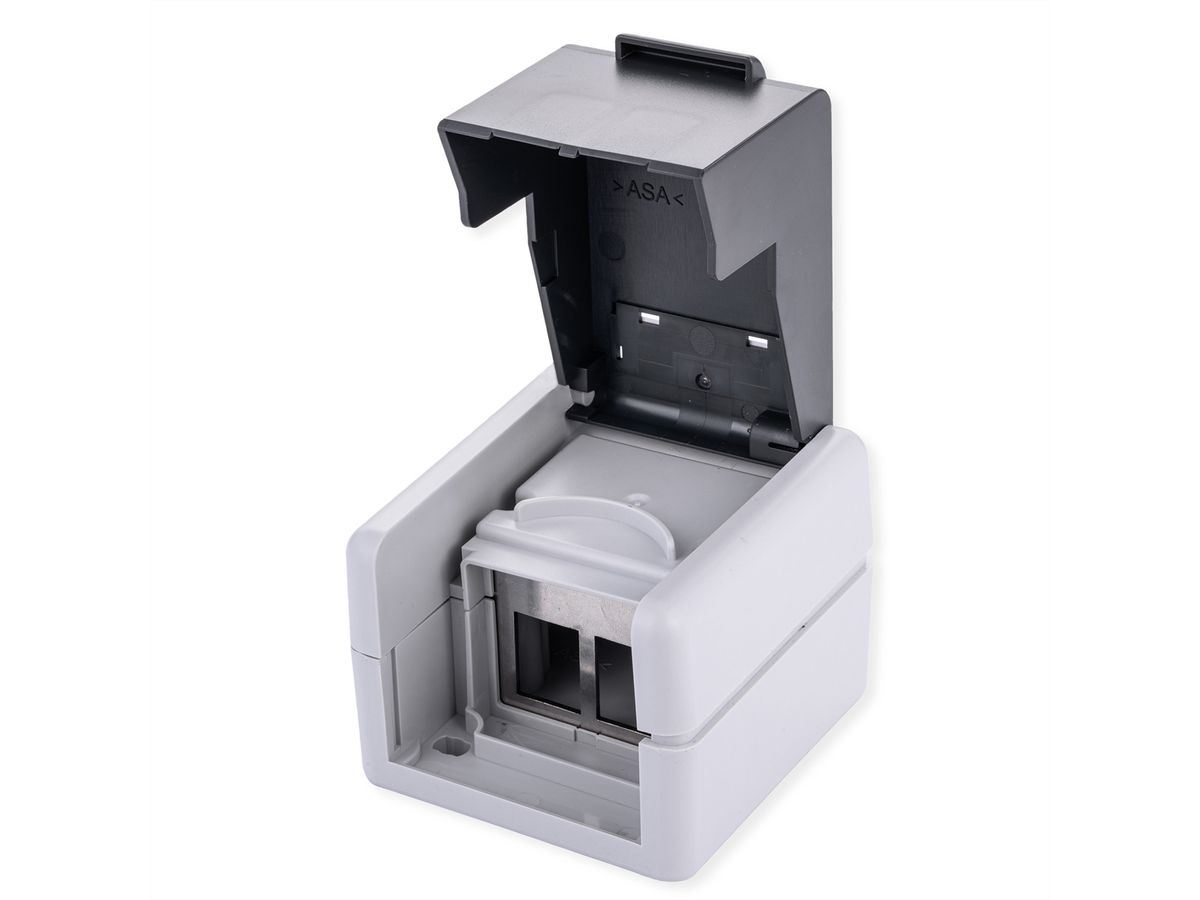 VALUE Boîtier mural extérieur pour 2 Keystones, gris