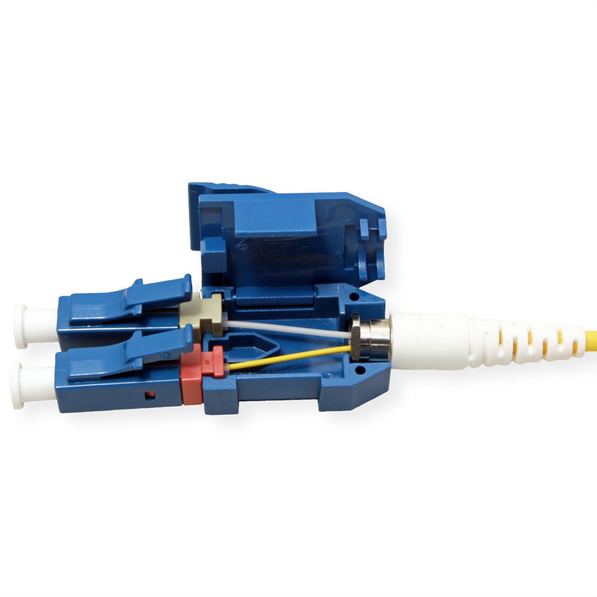 ROLINE LWL-Kabel duplex 9/125µm OS2, LC/LC, LSOH, UNIBOOT, Slim, gelb, 0,5 m