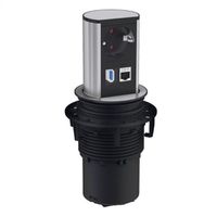 BACHMANN ELEVATOR 1x contact de protection, 1x CAT6, 1x USB 3.0, argent