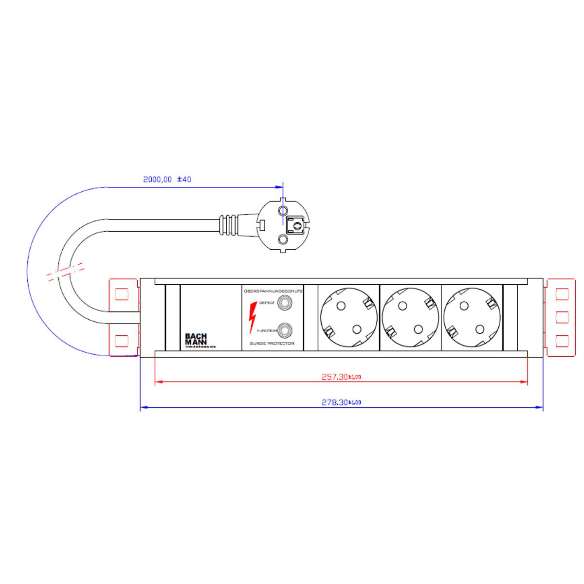 BACHMANN CONNECT LINE 3xSchutzkontakt, ÜSS
