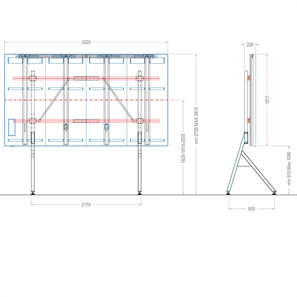 Hagor Standsystem Samsung IAB146", freistehend, schwarz