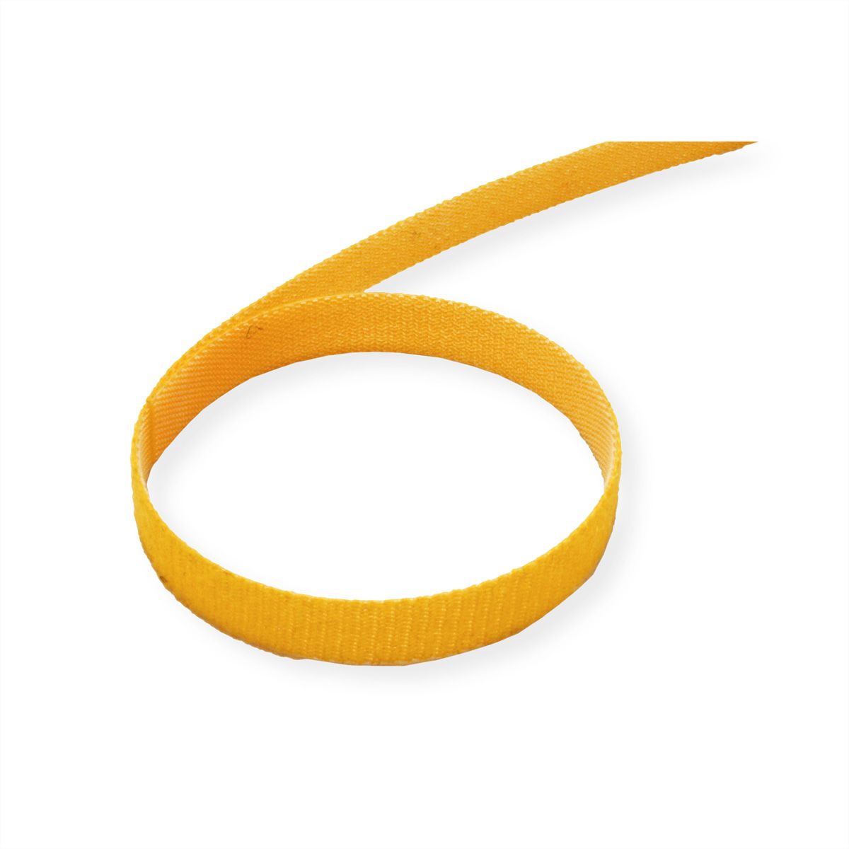 VALUE Bande auto-agrippante sur rouleau, 10mm, jaune, 25 m
