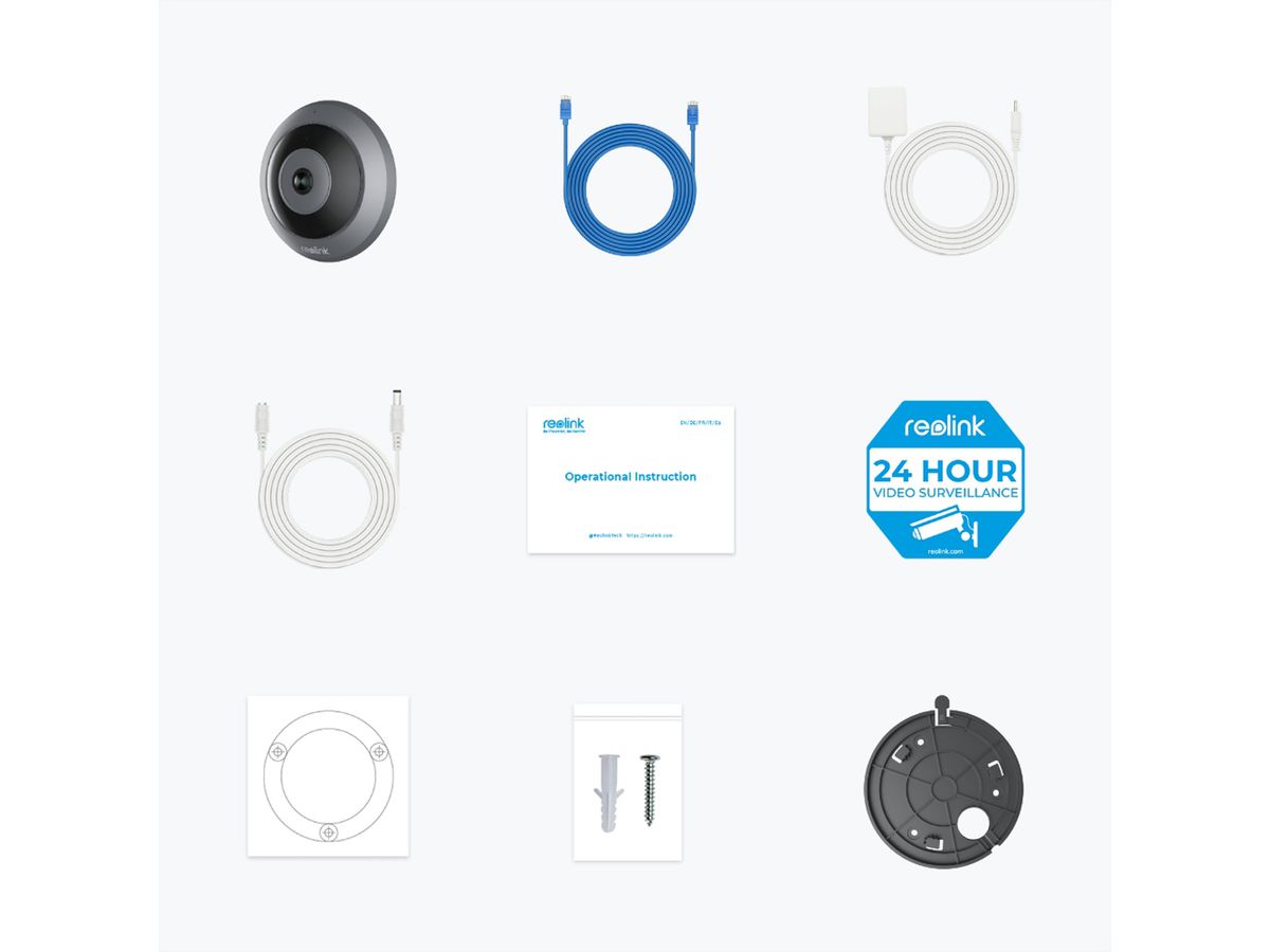 **DEMO**Reolink W520 Indoor WiFi-Caméra Fisheye, 6.5 MP, 180°/360°, IR-LED 8m