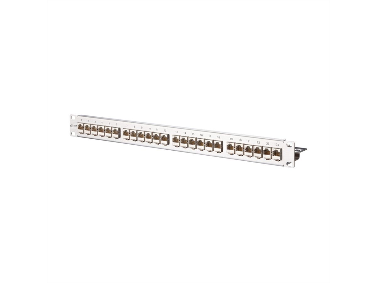 METZ CONNECT E-DAT modul 24x8(8) 1UH panneau de brassage Cat.6A, Acier inoxydable