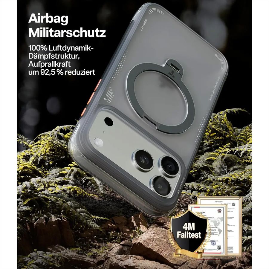 Torras Ostand Q3 Air Case, iPhone 17 Pro Max, MagSafe, noir