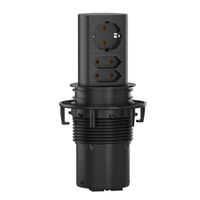 BACHMANN ELEVATOR 1x CEE 7/7 2x Euro, noir, 2 m