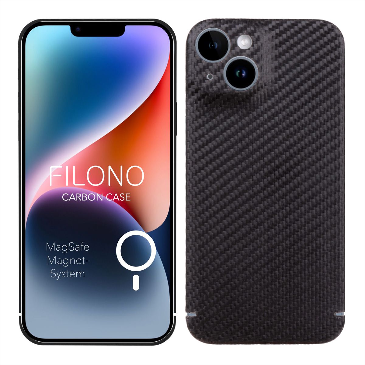 Filono Carbon Case iPhone 14 Plus, MagSafe kompatibel