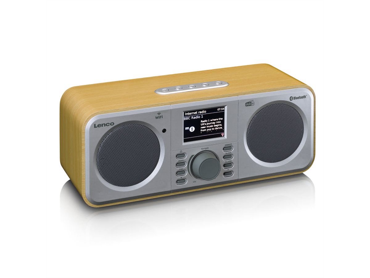 Lenco smart Radio DIR-141WD couleur bois, BT, Spotify, 2x5w