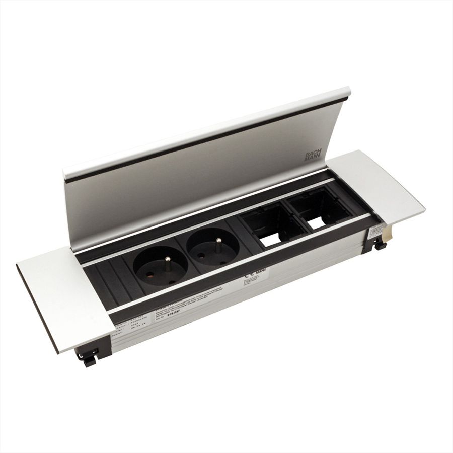 BACHMANN POWER FRAME COVER Medium 4-fach, silberfarben
