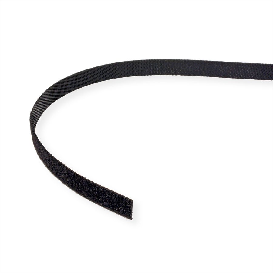 VALUE Bande auto-agrippante sur rouleau, 10mm, noir, 25 m