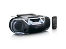 Lenco Boombox SCD-120SI silber, FM, CD, Kassette, USB,BT,RC