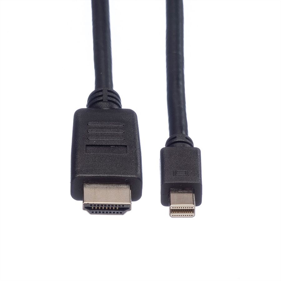 ROLINE Mini DisplayPort Kabel, Mini DP-HDTV, ST/ST, schwarz, 1 m