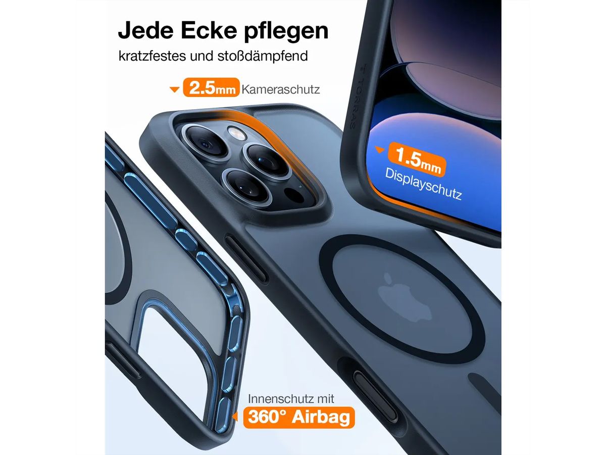 Torras étui portable Guardian iPhone 16 Pro, MagSafe, noir