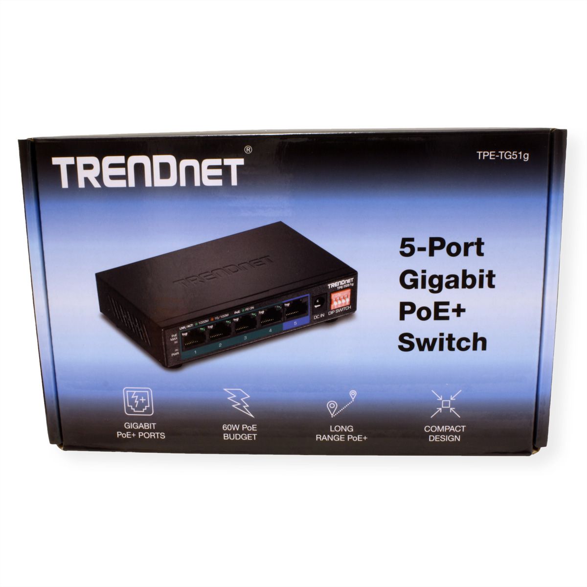 TRENDnet TPE-TG51G Switch PoE+ Gigabit à 5 ports