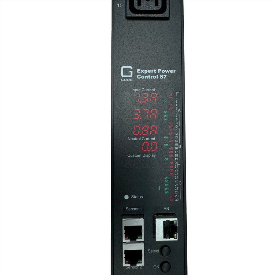 GUDE EPC 87-1310-18 30-fach switched & metered PDU, vertikaler Einbau 0HE, schwarz, 170 cm