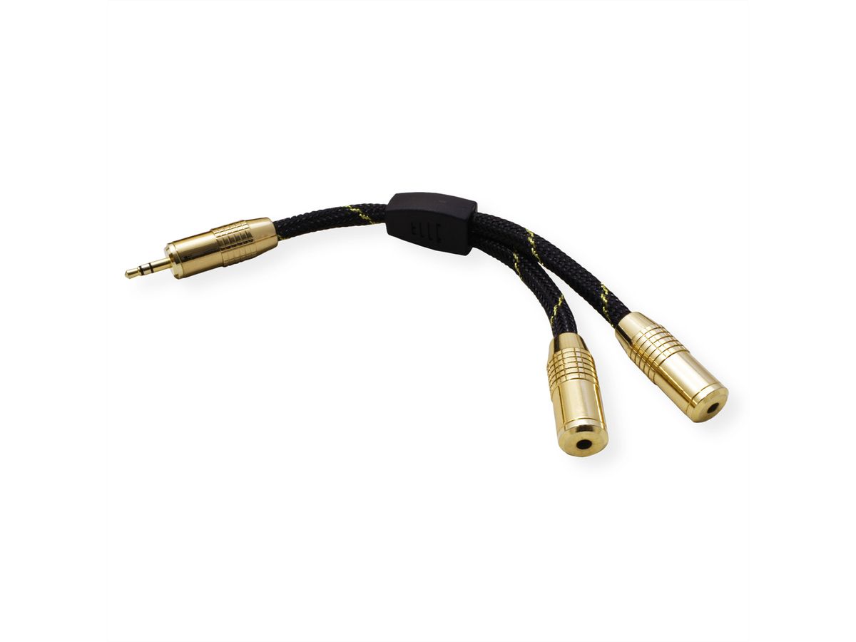 ROLINE GOLD Adaptateur stéréo 3,5mm (1x M, 2x F), 0,15m