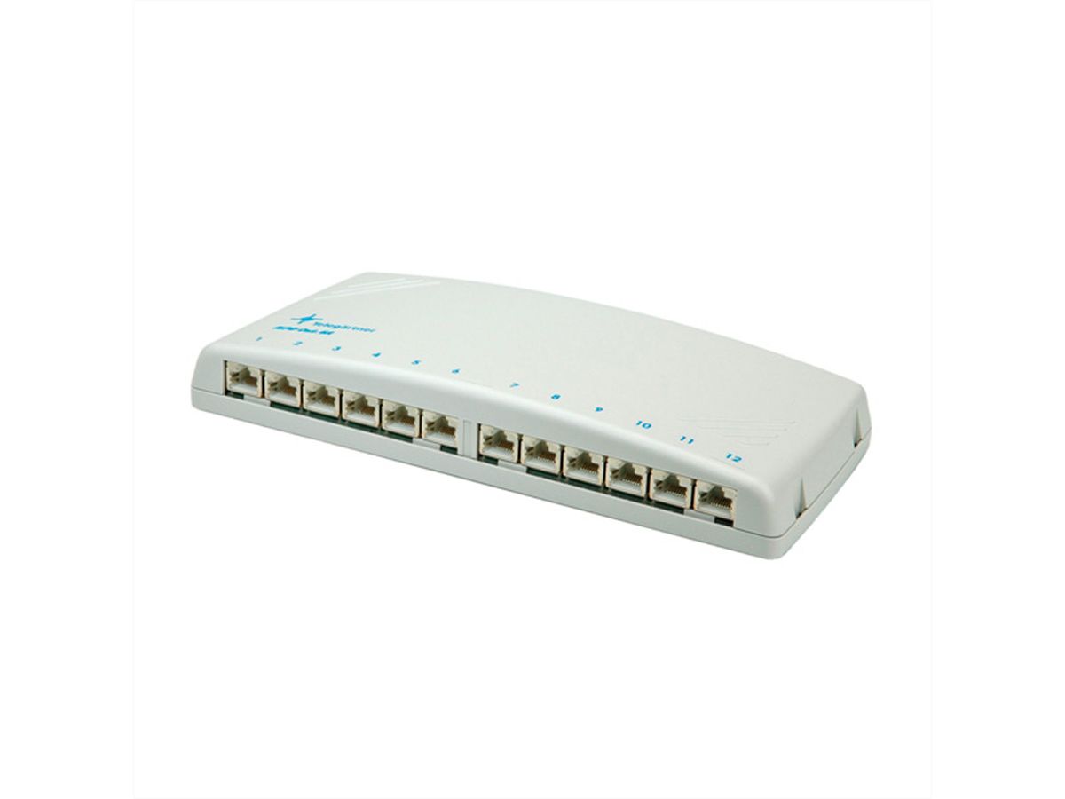 TELEGÄRTNER Mini-Verteiler MPD12 Kat.6A (Class EA), für Wandmontage, 12 Ports