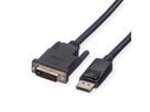 ROLINE DisplayPort Kabel DP ST - DVI ST, LSOH, schwarz, 3 m