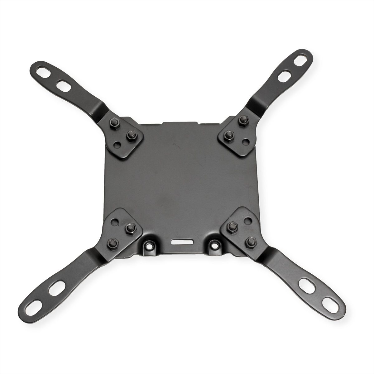ROLINE LCD-Arm, Trägerstange, 4 Gelenke, Tischmontage, 24-57 Zoll, bis 27 kg, schwarz